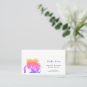 Vibrant Rainbow Hair Stylist Studio Moire QR Code 名刺 (スタンド正面)