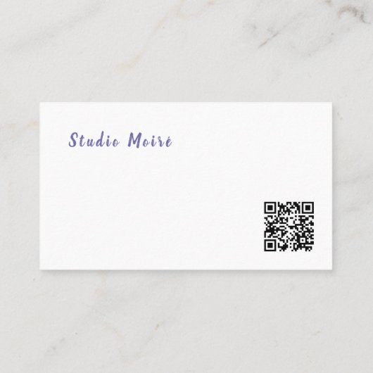 Vibrant Rainbow Hair Stylist Studio Moire QR Code 名刺 (裏面)