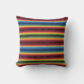 Vibrant Rainbow Mexican Serape Stripes Baby Swaddl クッション (正面)