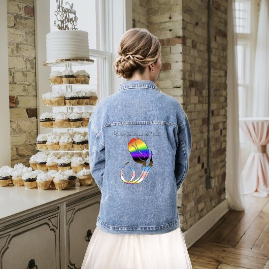 Vibrant Rainbow Minimalist Tulip LGBTQ+  デニムジャケット