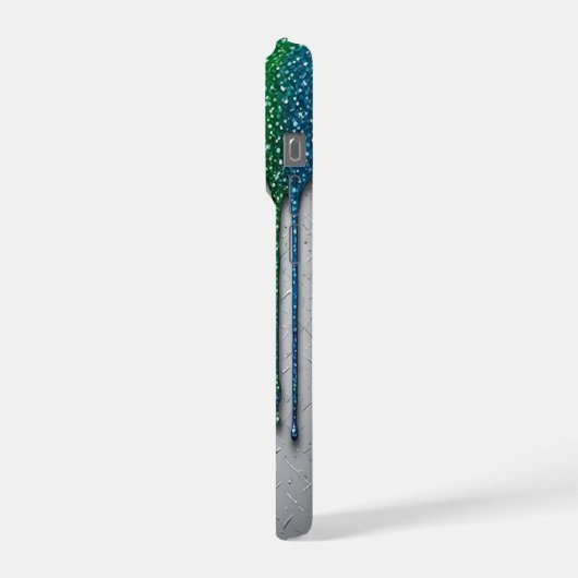 Vibrant Rainbow Paint Drips iPhoneケース (左側面)