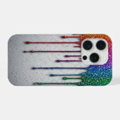 Vibrant Rainbow Paint Drips iPhoneケース (裏面横)
