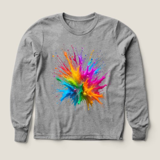 Vibrant Rainbow Paint Splatter Explosion (デザイン正面)