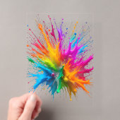 Vibrant Rainbow Paint Splatter Explosion アクリル招待状 (インサイチュ (ポータブル))