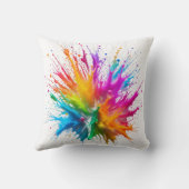 Vibrant Rainbow Paint Splatter Explosion クッション (裏面)