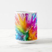 Vibrant Rainbow Paint Splatter Explosion コーヒーマグカップ (中央)