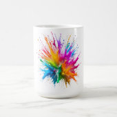 Vibrant Rainbow Paint Splatter Explosion コーヒーマグカップ (中央)