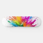 Vibrant Rainbow Paint Splatter Explosion スケートボード (横)
