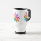 Vibrant Rainbow Paint Splatter Explosion トラベルマグ (正面右)