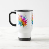Vibrant Rainbow Paint Splatter Explosion トラベルマグ (左)