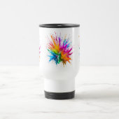 Vibrant Rainbow Paint Splatter Explosion トラベルマグ (中央)