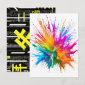 Vibrant Rainbow Paint Splatter Explosion ポストカード (正面/裏面)