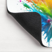 Vibrant Rainbow Paint Splatter Explosion マウスパッド (コーナー)