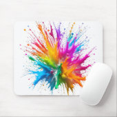 Vibrant Rainbow Paint Splatter Explosion マウスパッド (マウス)