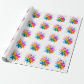 Vibrant Rainbow Paint Splatter Explosion ラッピングペーパー (アンロールド)
