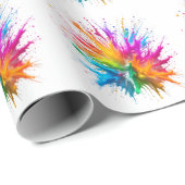 Vibrant Rainbow Paint Splatter Explosion ラッピングペーパー (ロールコーナー)