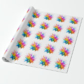 Vibrant Rainbow Paint Splatter Explosion ラッピングペーパー (アンロールド)