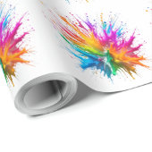 Vibrant Rainbow Paint Splatter Explosion ラッピングペーパー (ロールコーナー)