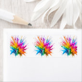 Vibrant Rainbow Paint Splatter Explosion ラベル (インサイチュ)