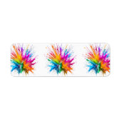 Vibrant Rainbow Paint Splatter Explosion ラベル (正面)