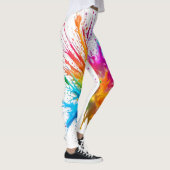 Vibrant Rainbow Paint Splatter Explosion レギンス (右)