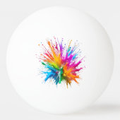 Vibrant Rainbow Paint Splatter Explosion 卓球ボール (正面)