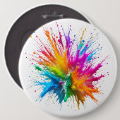 Vibrant Rainbow Paint Splatter Explosion 缶バッジ (正面&裏面)