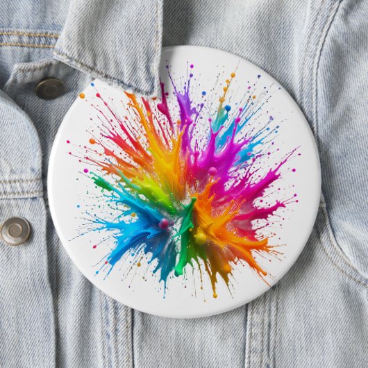 Vibrant Rainbow Paint Splatter Explosion 缶バッジ (インサイチュ)