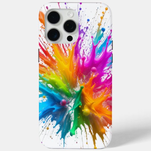 Vibrant Rainbow Paint Splatter Explosion Case-Mate iPhoneケース (裏面)