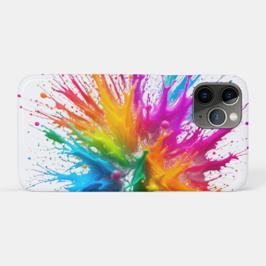 Vibrant Rainbow Paint Splatter Explosion Case-Mate iPhoneケース (裏面(横))