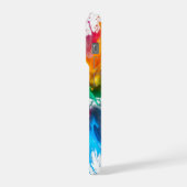 Vibrant Rainbow Paint Splatter Explosion iPhoneケース (左側面)