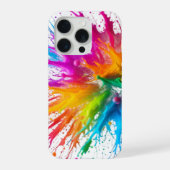 Vibrant Rainbow Paint Splatter Explosion iPhoneケース (裏面)
