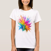 Vibrant Rainbow Paint Splatter Explosion Tシャツ (正面)
