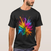 Vibrant Rainbow Paint Splatter Explosion Tシャツ (正面)