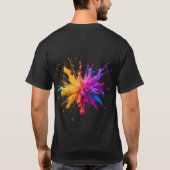 Vibrant Rainbow Paint Splatter Explosion Tシャツ (裏面)
