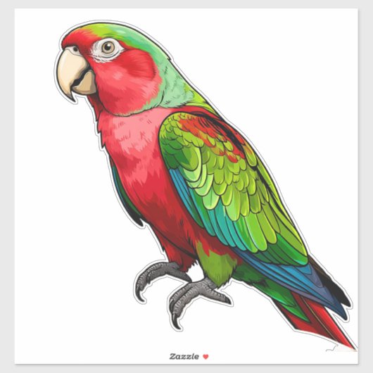 Vibrant Rainbow Parrot シール (シート)