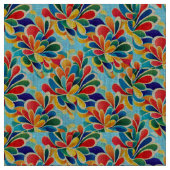 Vibrant Rainbow Petal Bloom Pattern ファブリック (クローズアップ)