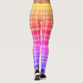Vibrant Rainbow Plaid Gradient Design レギンス (裏面)