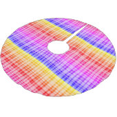 Vibrant Rainbow Plaid Gradient Digital Background ブラッシュドポリエステルツリースカート (アングル)