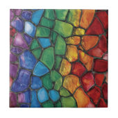 Vibrant Rainbow Pride Glass Mosaic タイル (正面)