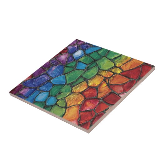 Vibrant Rainbow Pride Glass Mosaic タイル (側面)