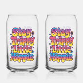 Vibrant Rainbow Stay Trippy Hippie Quote ガラス缶 (裏面)