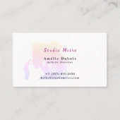Vibrant Rainbow Subtle Luxury Salon QR Code 名刺 (正面)