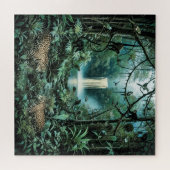 Vibrant rainforest green foliage majestic jaguars ジグソーパズル (横)