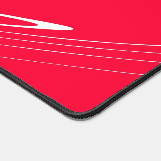 Vibrant Red Abstract Swirl デスクマット (コーナー)