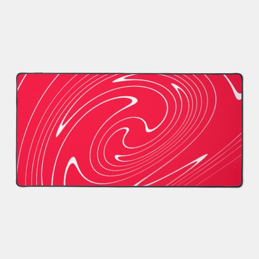 Vibrant Red Abstract Swirl デスクマット (正面)