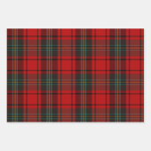 Vibrant Red and Black Scottish Tartan Plaid ラッピングペーパーシート (正面)