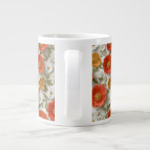 Vibrant Red and White Poppy Floral Specialty Mug ジャンボコーヒーマグカップ (裏面)