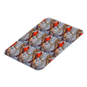 Vibrant Red ardinal Bird Perched on Branch  マグネット (左側)