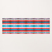 Vibrant red, blue and pink stripes pattern ヨガマット (裏面(横))